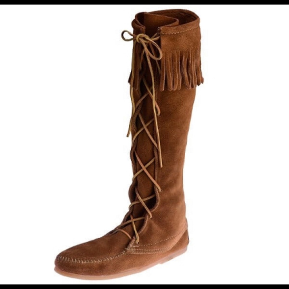 Minnetonka Moccasins 1422 Knee High Boot Hardsole